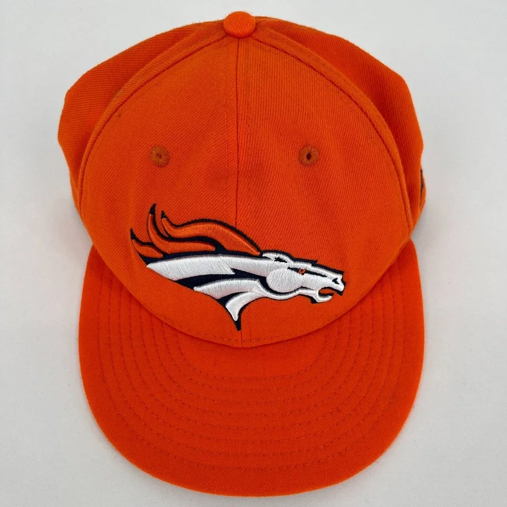 New Era Denver Broncos 59FIFTY Fitted Hat Orange Mens Size 7 3/4 NFL Cap